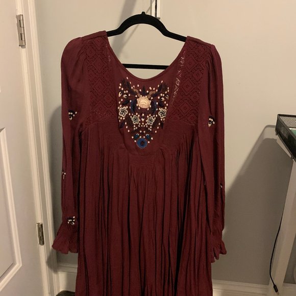 FREE PEOPLE Plum Moya Embroidered Mini Dress - Picture 2 of 4